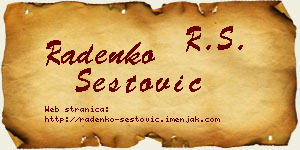 Radenko Šestović vizit kartica